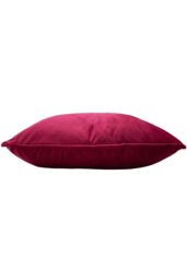 Paoletti Hortus Embroidered Bee Soft Velvet Pipe Trimmed Cushion in Fuchsia - Size: 50 cm x 50 cm - thumbnail 3