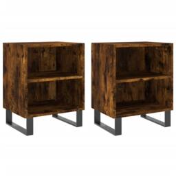 Berkfield Home Elegant Bedside Cabinets 2 pcs Smoked Oak 40x30x50 cm Engineered Wood in Brown - Size: 40 x 30 x 50 cm - thumbnail 3