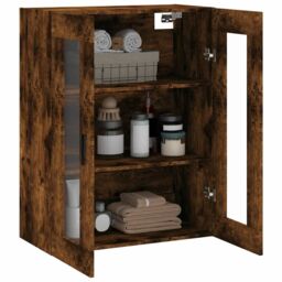 Berkfield Home Wall Mounted Cabinet Smoked Oak 69.5x34x90 cm in Brown - thumbnail 5