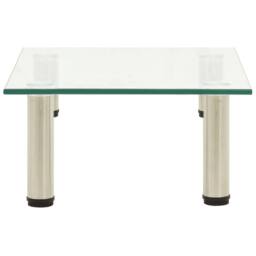 Berkfield Home TV Stand Transparent 40x35x17 cm Tempered Glass in Clear - Size: 40 x 35 x 17 cm - thumbnail 1