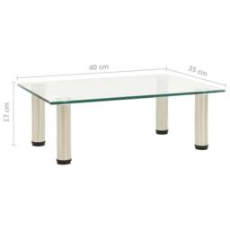 Berkfield Home TV Stand Transparent 40x35x17 cm Tempered Glass in Clear - Size: 40 x 35 x 17 cm - thumbnail 5