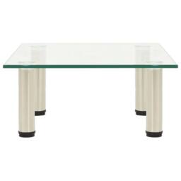 Berkfield Home TV Stand Transparent 40x35x17 cm Tempered Glass in Clear - Size: 40 x 35 x 17 cm - thumbnail 3