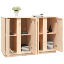 Berkfield Home Sideboard 120x35x80 cm Solid Wood Pine in Brown - Size: 120 x 35 x 80 cm - thumbnail 5