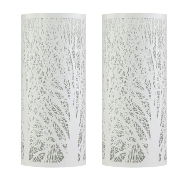 First Choice Lighting Set of 2 Forest - White 26cm Woodland Table Lamps - image 1
