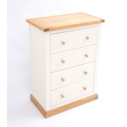 Cabinet Bits Trevi 4 Drawer Chest of Drawers Wood Knob in Off-White - thumbnail 3