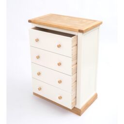 Cabinet Bits Trevi 4 Drawer Chest of Drawers Wood Knob in Off-White - thumbnail 4