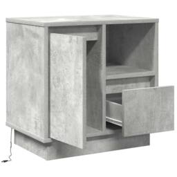 Berkfield Home Bedside Cabinet with LED Concrete Grey 50x34.5x50 cm - thumbnail 5