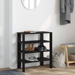 Berkfield Home Shoe Rack Black 61x32x70 cm Engineered Wood - Size: 61 x 32 x 70 cm - thumbnail 3