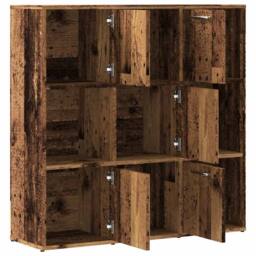 Berkfield Home Decorative Bookshelf Old Wood 90x28x90 cm Engineered Wood in Brown - Size: 90 x 28 x 90 cm - thumbnail 8