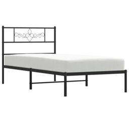Berkfield Home Metal Bed Frame with Headboard Black 90x200 cm - thumbnail 3