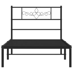 Berkfield Home Metal Bed Frame with Headboard Black 90x200 cm - thumbnail 5