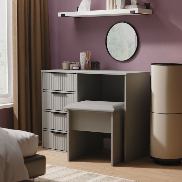 Ready Assembled 2 U Menai 4 Drawer Vanity (Ready Assembled) in Dark Grey - image 1