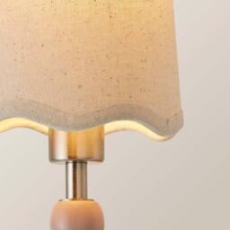 ValueLights Bobbins Pastel Bobble Wall Light & Natural Linen Lamp Shade & Bulb in Pale Pink - thumbnail 4