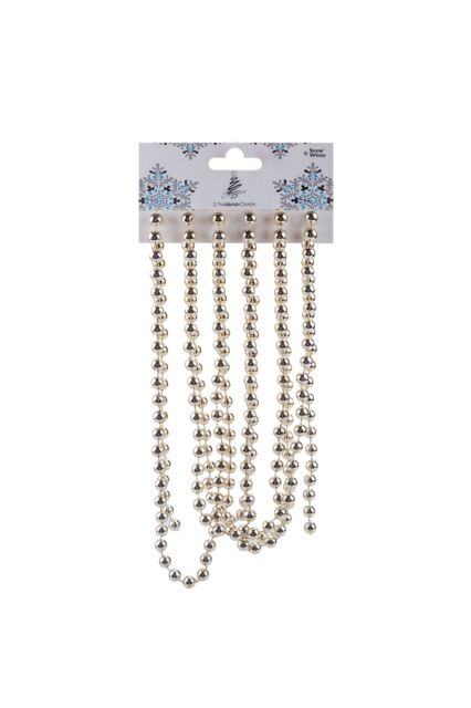 VFM e-Store 2. 7M Bead Chain Christmas Decoration Metre Champagne in Ivory - image 1