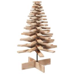 Berkfield Home Wooden Christmas Tree for Decoration 100 cm Solid Wood Pine in Brown - thumbnail 5