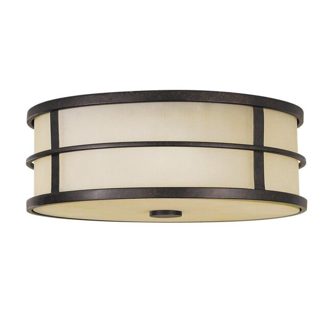 Netlighting Fusion 3 Light Flush Mount Ceiling Light Bronze E27 - image 1