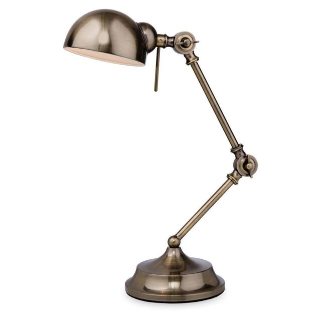 Netlighting Beau 1 Light Table Lamp Antique Brass E14 in Gold