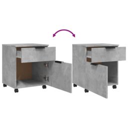 Berkfield Home Mobile File Cabinet with Wheels Concrete Grey 45x38x54 cm Engineered Wood - Size: 45 x 38 x 54 cm - thumbnail 6