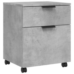 Berkfield Home Mobile File Cabinet with Wheels Concrete Grey 45x38x54 cm Engineered Wood - Size: 45 x 38 x 54 cm - thumbnail 2