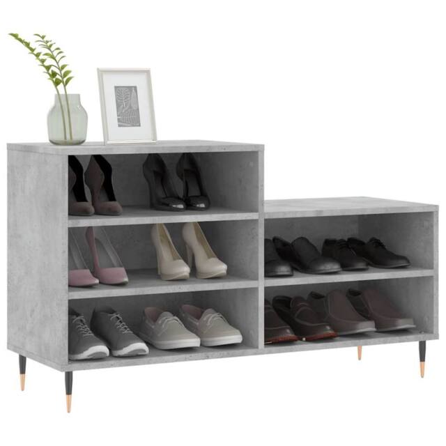 Berkfield Home Shoe Cabinet Concrete Grey 102x36x60 cm Engineered Wood - Size: 102 x 36 x 60 cm - image 1