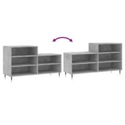 Berkfield Home Shoe Cabinet Concrete Grey 102x36x60 cm Engineered Wood - Size: 102 x 36 x 60 cm - thumbnail 7