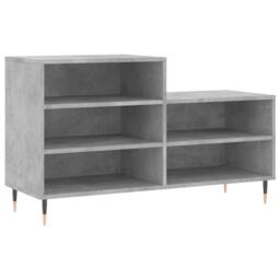 Berkfield Home Shoe Cabinet Concrete Grey 102x36x60 cm Engineered Wood - Size: 102 x 36 x 60 cm - thumbnail 3
