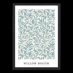 ARTZE Vintage William Morris Green & Yellow Willow Pattern Art Print / Black Frame / SIZE: A2 - Size: A4 - thumbnail 2