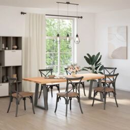 Berkfield Home Coffee Table Legs V-Shape 2 pcs Anthracite 60x(72-73) cm Steel in Black - thumbnail 2
