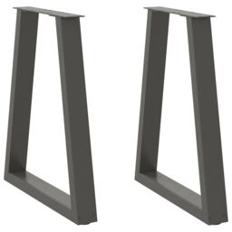 Berkfield Home Coffee Table Legs V-Shape 2 pcs Anthracite 60x(72-73) cm Steel in Black - thumbnail 1
