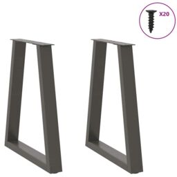 Berkfield Home Coffee Table Legs V-Shape 2 pcs Anthracite 60x(72-73) cm Steel in Black - thumbnail 3