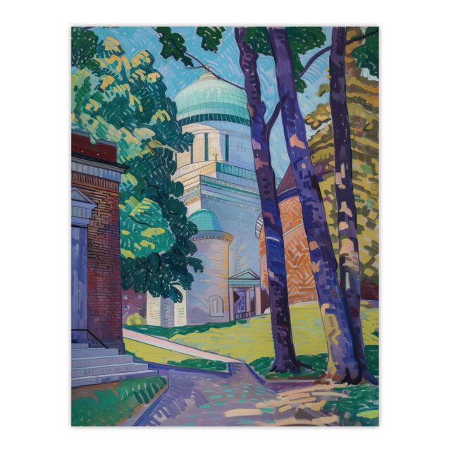 "Artery8 Greenwich Royal Observatory Astronomy Painting Wall Art Print - Size: W24"" x H32""" - image 1