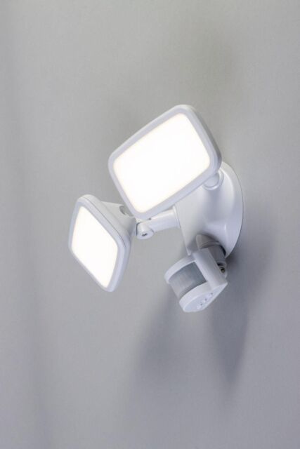 BHS Lighting Twin Wilson Outdoor Flood Light with Sensor in White - image 1