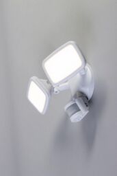 BHS Lighting Twin Wilson Outdoor Flood Light with Sensor in White