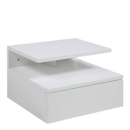 Furniture To Go Ashlan Bedside Table with 1 Drawer in White - thumbnail 1