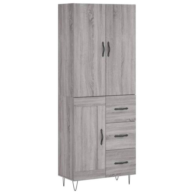 Berkfield Home Highboard Grey Sonoma 69.5x34x180 cm Engineered Wood - image 1