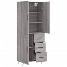 Berkfield Home Highboard Grey Sonoma 69.5x34x180 cm Engineered Wood - thumbnail 4