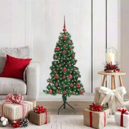 Berkfield Home Corner Artificial Christmas Tree Green 120 cm PVC & Metal - thumbnail 1