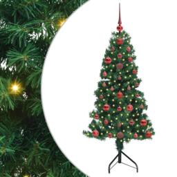 Berkfield Home Corner Artificial Christmas Tree Green 120 cm PVC & Metal - thumbnail 2