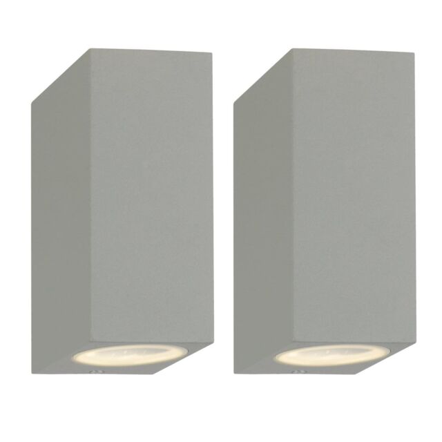 First Choice Lighting Set of 2 Falmouth - Grey Up Down Outdoor IP44 Wall Lights - image 1