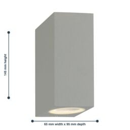 First Choice Lighting Set of 2 Falmouth - Grey Up Down Outdoor IP44 Wall Lights - thumbnail 5