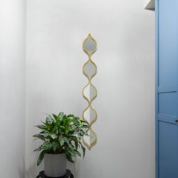 "MirrorOutlet Gold Metal Framed Tear Drop Wall Mirror 49"" X 6"" (124CM X 15CM) - Size: 1 Pack" - thumbnail 2