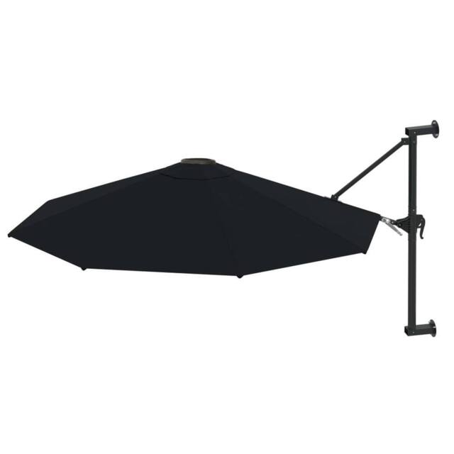 Berkfield Home Wall-Mounted Parasol with Metal Pole 300 cm Black - image 1