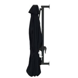 Berkfield Home Wall-Mounted Parasol with Metal Pole 300 cm Black - thumbnail 5