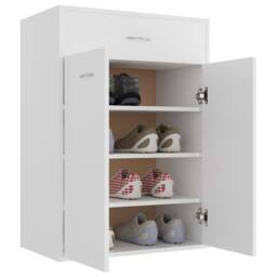 Berkfield Home Shoe Cabinet White 60x35x84 cm Engineered Wood - Size: 60 x 35 x 84 cm - thumbnail 5