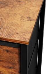 Living and Home Nightstand Bedside Table with 2 Fabric Storage Drawers in Brown - thumbnail 7
