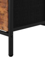 Living and Home Nightstand Bedside Table with 2 Fabric Storage Drawers in Brown - thumbnail 9