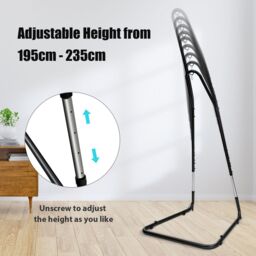 Costway Large Heavy Duty C-stand Hanging Swing Egg Chair Hammock Frame Adjustable Height in Black - thumbnail 5