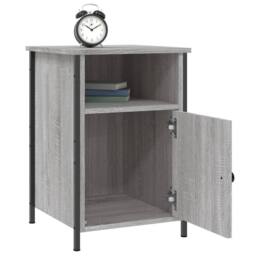Berkfield Home Bedside Cabinet Grey Sonoma 40x42x60 cm Engineered Wood - Size: 40 x 42 x 60 cm - thumbnail 4