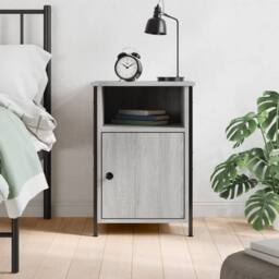 Berkfield Home Bedside Cabinet Grey Sonoma 40x42x60 cm Engineered Wood - Size: 40 x 42 x 60 cm - thumbnail 2