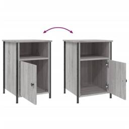 Berkfield Home Bedside Cabinet Grey Sonoma 40x42x60 cm Engineered Wood - Size: 40 x 42 x 60 cm - thumbnail 9